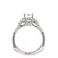 Diamond (0.37 ctw) twist setting CZ ctr 14k white gold 4.1 gr