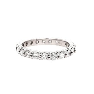 Diamond (1.50 ctw) eternity  band, 14k white gold