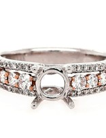 3-row diamond (0.42 ctw) setting, 14k white and rose gold, center stone sold separately