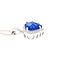 Blue Obsidian & CZ platinum plated sterling silver necklace