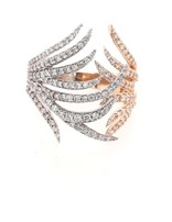 Diamond (0.99ctw) two tone fashion ring 14k white & yellow gold