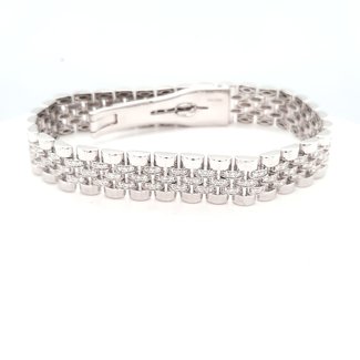 Men's diamond wide link bracelet