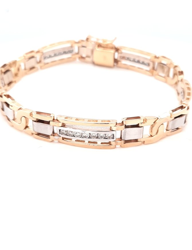 Diamond Two-Tone Gents bracelet