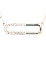 Diamond (0.15 ctw) paperclip necklace 14k yellow gold