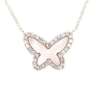 Mother of pearl  butterfly necklace