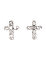 Diamond (0.23 ctw) petite cross earrings 14k white gold