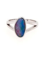 Opal doublet free form ring sterling silver 3.3gr