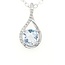 Tear drop aquamarine& diamond pendant 14k white gold