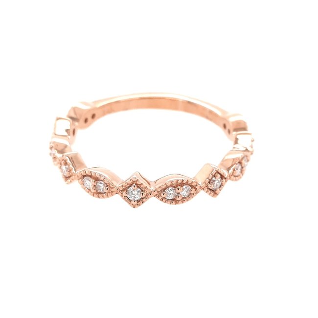 Diamond (0.20 ct) stackable ring 14k rose gold 2.5 gr