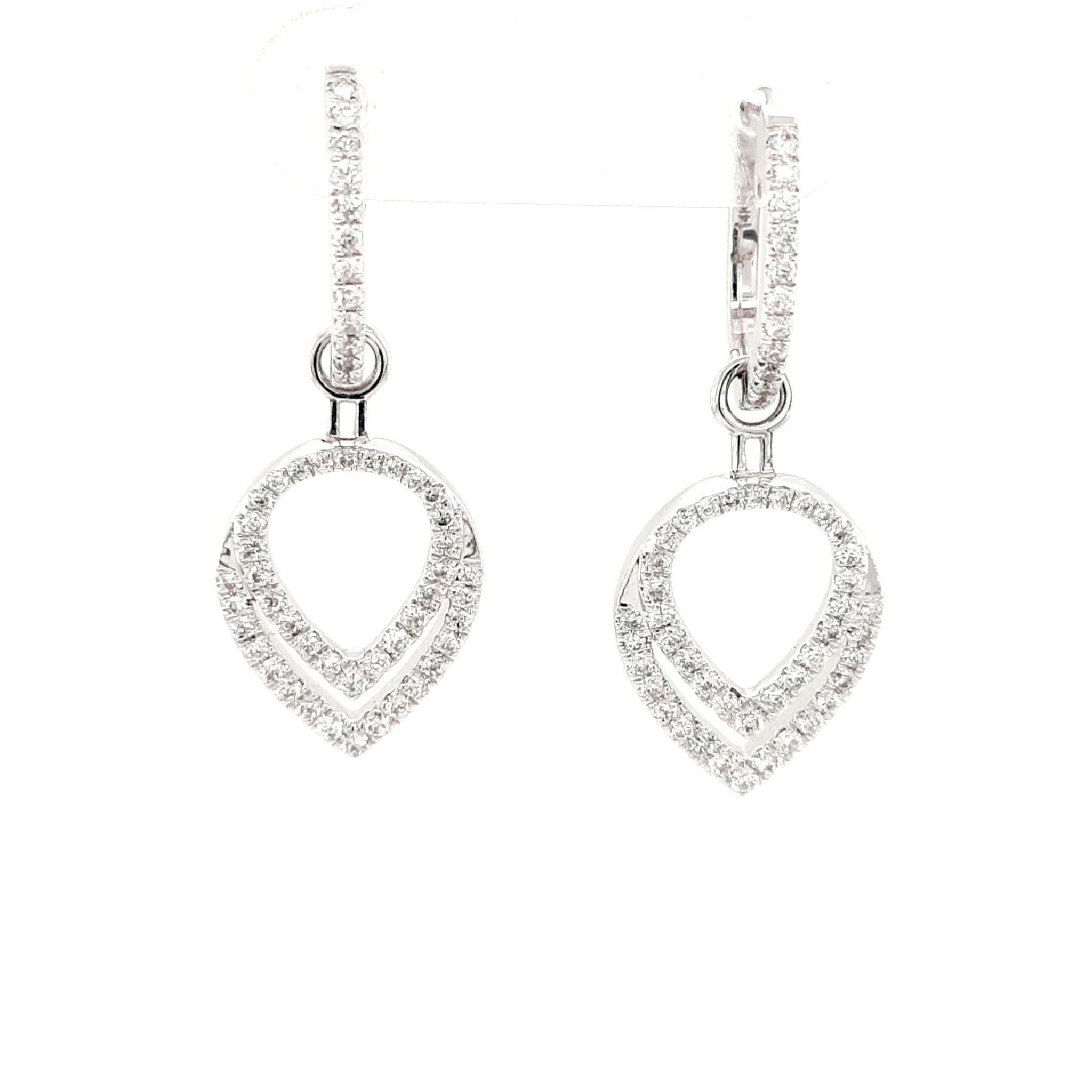 Diamond 0.62 ctw convertible dangle earrings 14k white gold 2.2