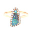 Opal doublet (1.1ct) & diamond (0.16) free form ring 18k yellow gold 3.1gr
