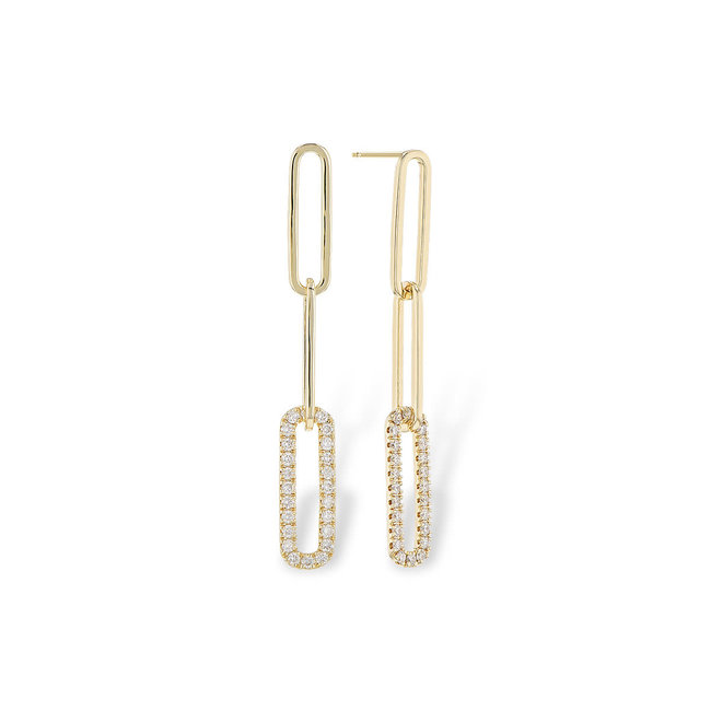 14K Gold Paper Clip Earring