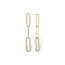 Diamond three link paper clip earrings 14k yellow gold