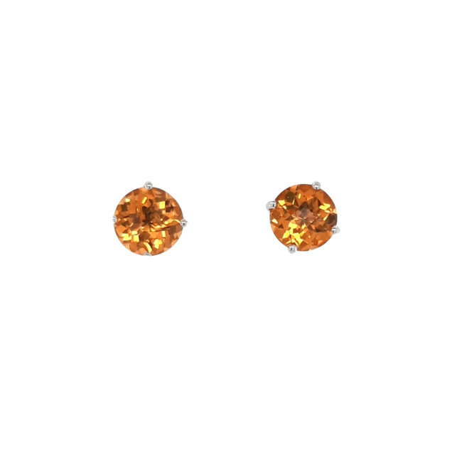 Citrine (0.74 ctw) stud earrings 14k white gold 0.7 gr