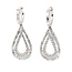 Diamond  tear-drop dangle earrings, 14k white gold