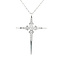 Diamond geomentric cross pendant with chain, 14k white gold