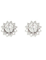 Diamond (0.50ctw) star halo stud earrings 14k white gold  0.9 gr