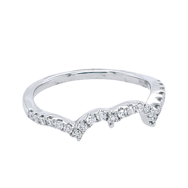 Diamond (0.23 ctw) contour band 14k white gold 1.9 gr