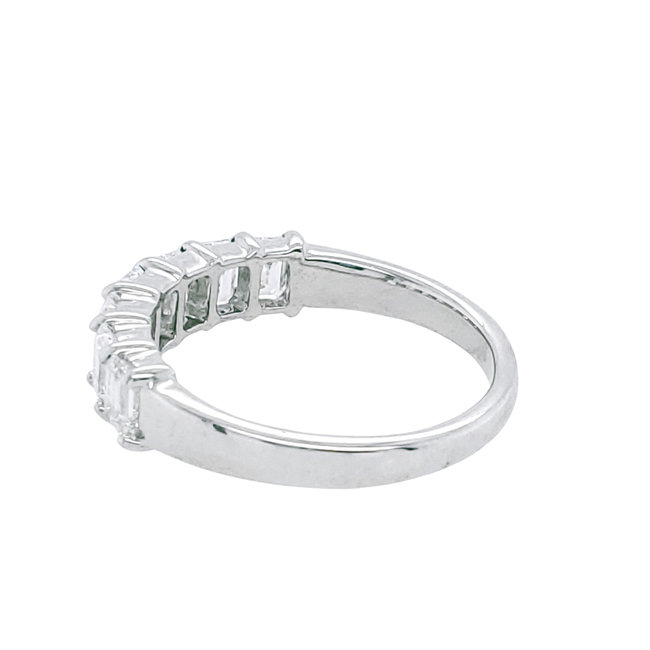 Diamond Emerald-cut band, 14k white gold