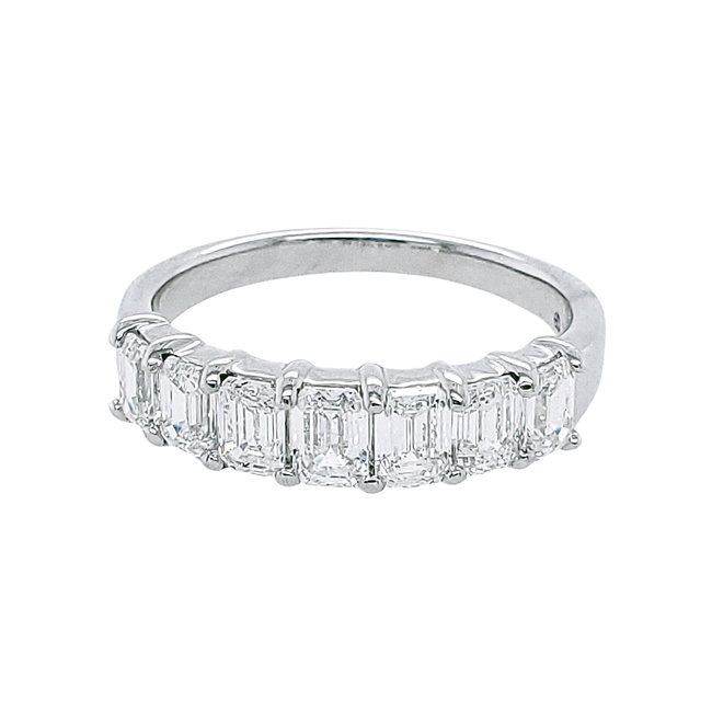 Diamond Emerald-cut band, 14k white gold