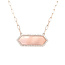 Mother of pearl diamond pendant with paperclip chain 14k yellow gold