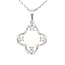 Floral Opal & diamond pendant 14k white gold