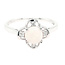 Floral Opal & diamond ring 14k white gold