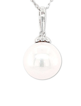 Pearl (10mm) pendant 14k white gold
