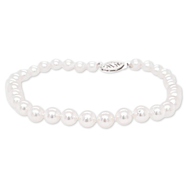 Pearl (5.5mm) bracelet, 7.5"  14k white gold