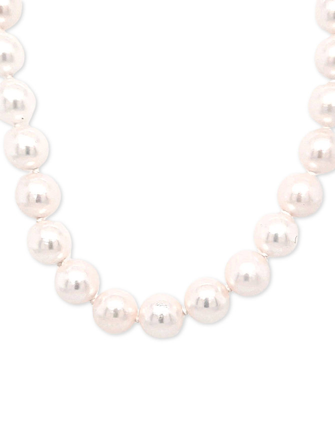 Pearl (7.5mm) necklace 16"  14k white gold
