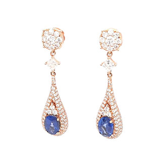 Sapphire Drop Earrings 2.02ctw