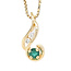 Emerald & diamond petite swirl pendant 14k yellow gold