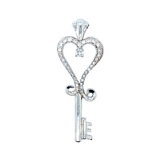 TQ Original diamond (0.50 ctw) "Key to Her Heart" pendant, 14k white gold