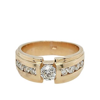 Diamond (1.51ctw) gents ring 14k yellow gold