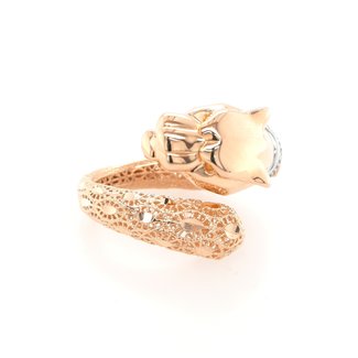 Gold and Diamond Panther Head Ring