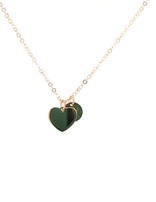 Heart & disc charm necklace 18k yellow gold 2.6gr