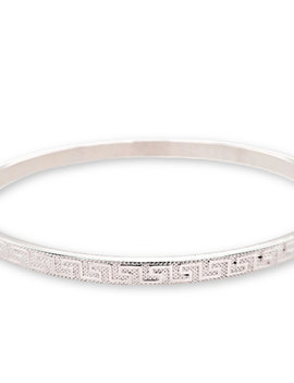 Greek key bangle bracelet 18k white gold 4.5gr