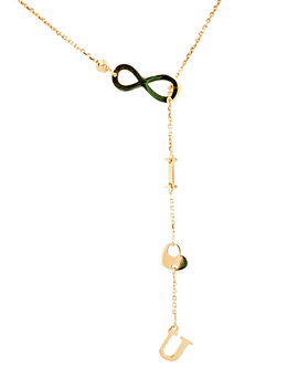 Infiniti I love U lariat necklace 18k yellow gold 5.8gr