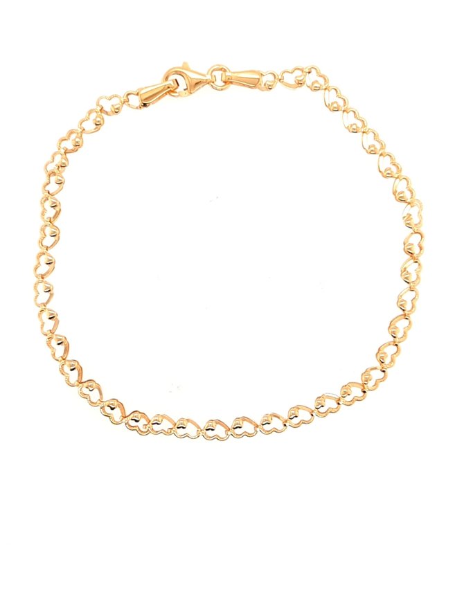 Heart link bracelet 18k yellow gold 1.9gr