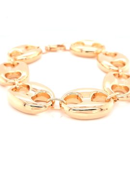 Polished puffy link bracelet 18k yellow gold 23.1gr