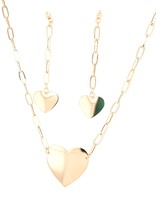 Paperclip chain w/heart set 18k yellow gold 6.9gr