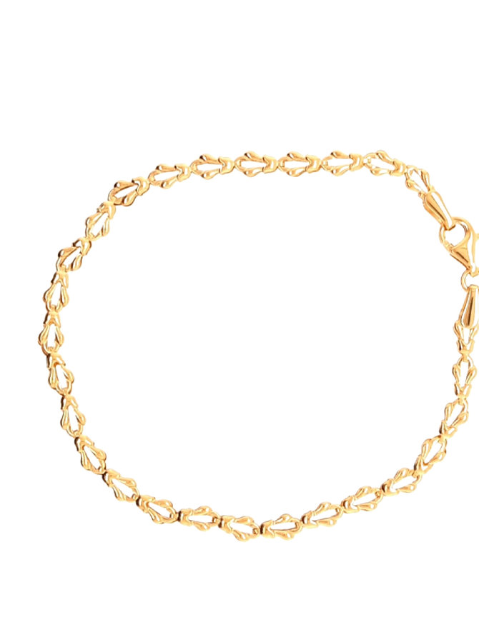 Fleur de lis link bracelet 18k yellow gold 2.5gr