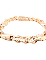 Curb & solid link bracelet 18k yellow gold 25gr