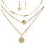 Triple layer bee disc necklace 18k yellow gold 13.5gr