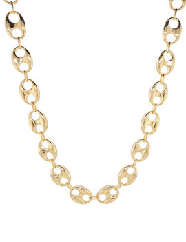Puffy oval link necklace 18k yellow gold 52.5gr