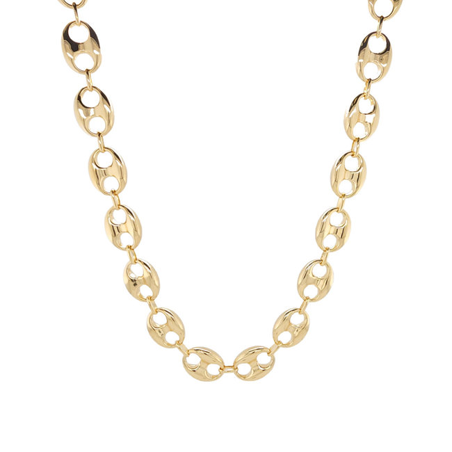 Puffy oval link necklace 18k yellow gold 52.5gr