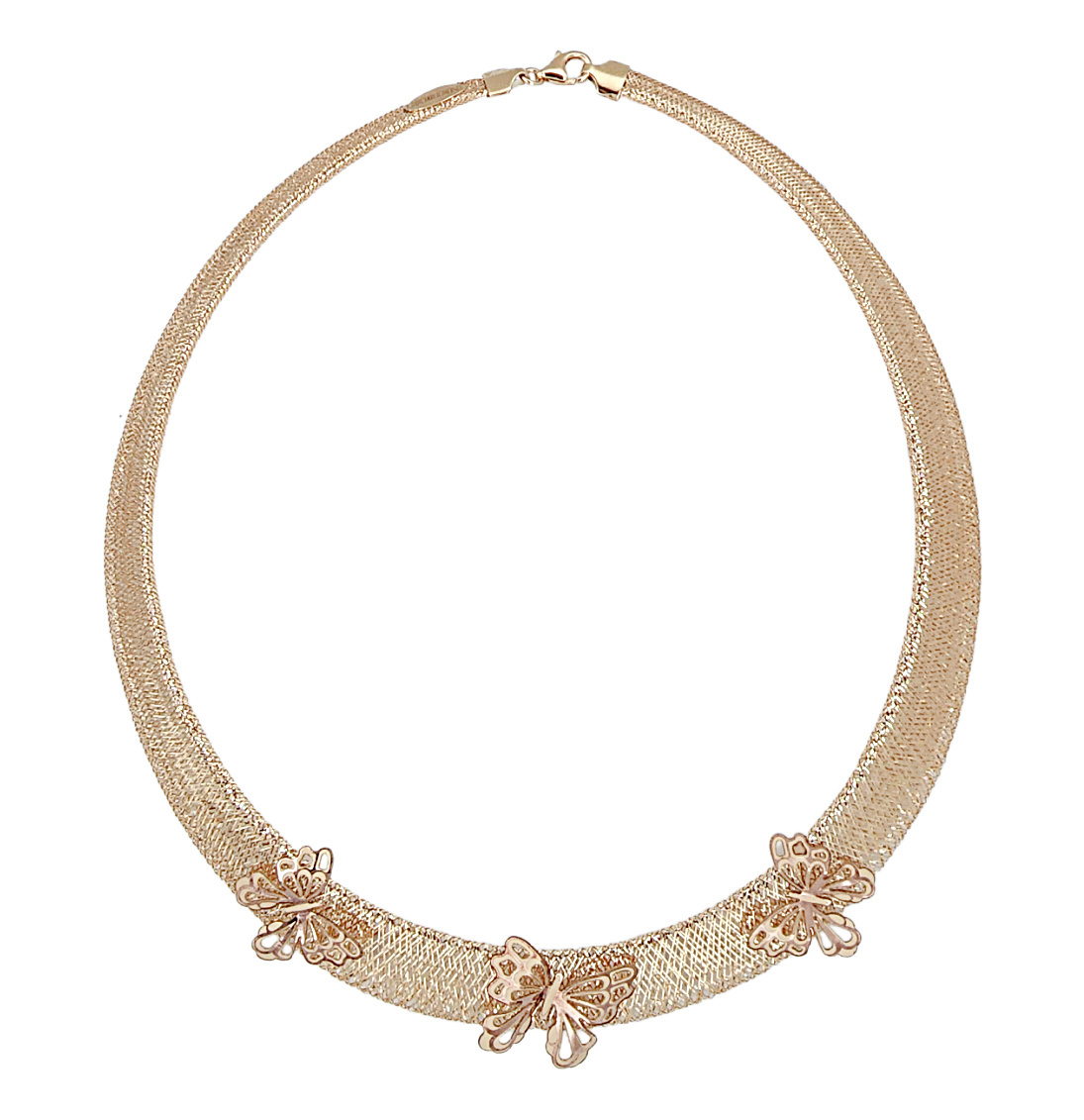 18K Yellow Gold Mesh Choker Necklace