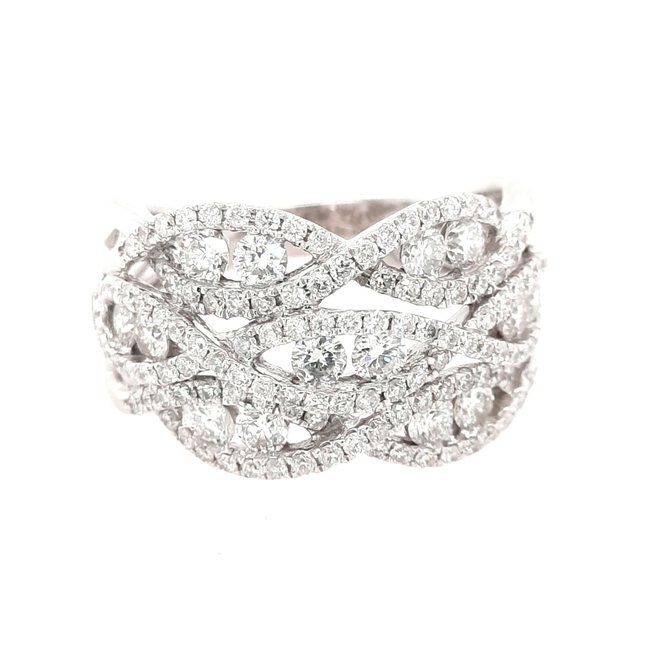 Braided Wide Diamond Anniversary Band