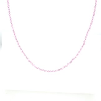 Pink quartz faceted bead necklace 16"