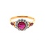 Ruby (0.89 ctr 1.06 ctw) & diamond ( 0.22 ctw ) ring 14k yellow gold 2.1gr